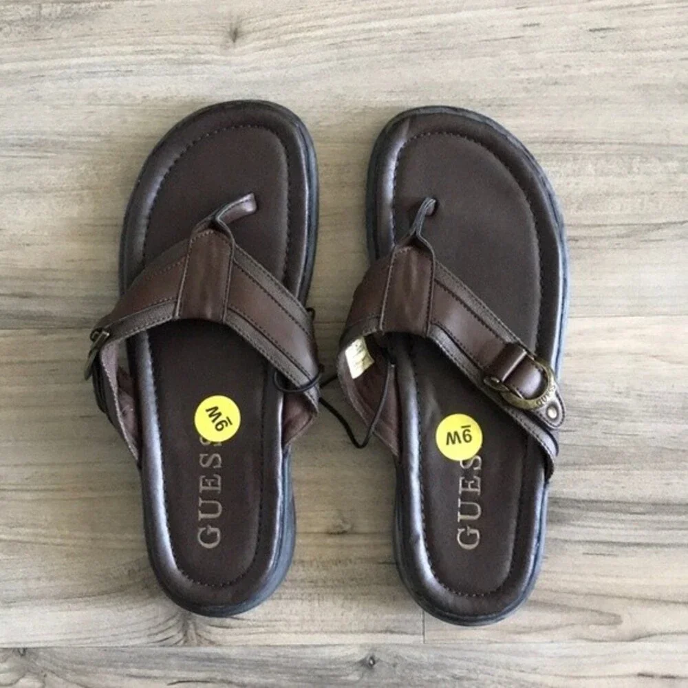 Guess Flip Flop Thong Sandals Brown Size 9W